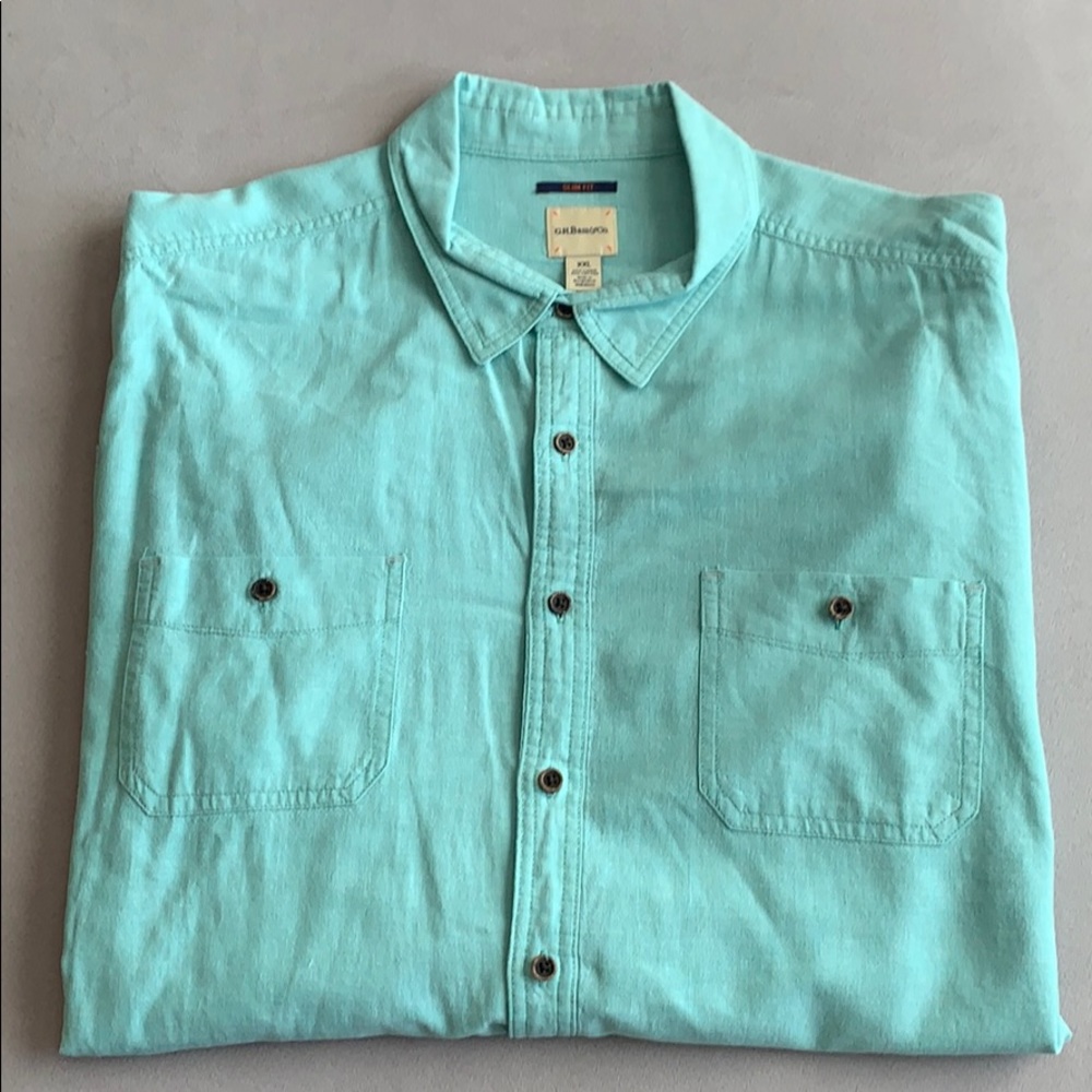 G.H. BASS & CO. MENS XXL LINEN LONG SLEEVE SHIRT